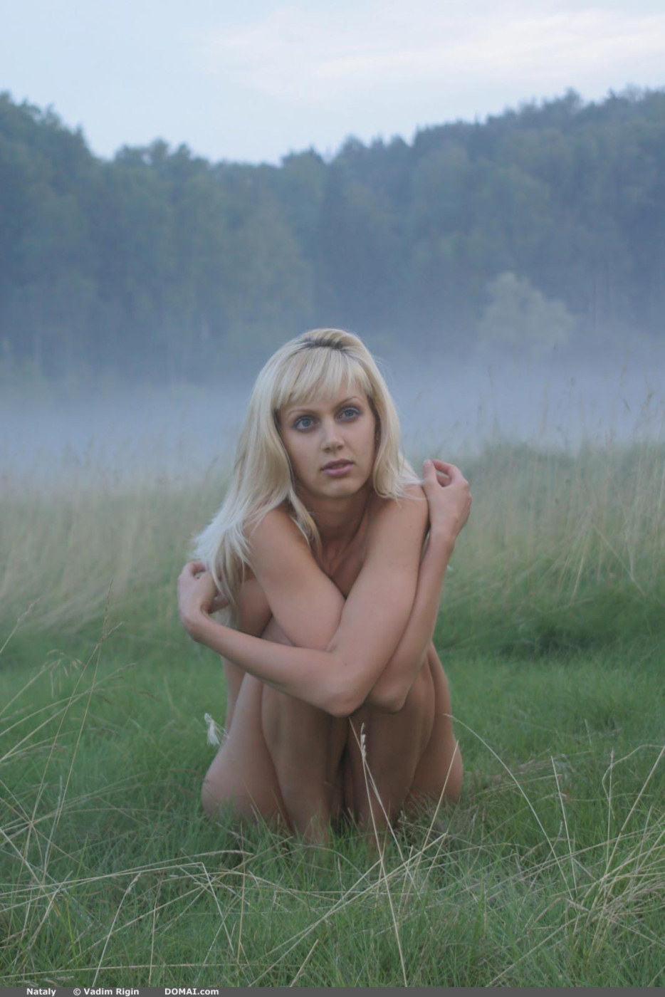 Nice blonde Nataly is nude with puffy nipples in the field - 08-Nataly-0025 from Domai
